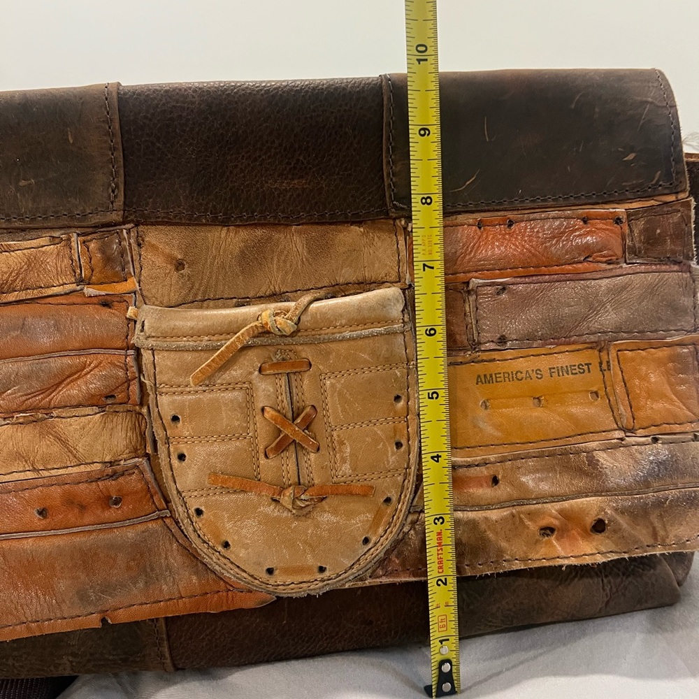 Rustic Leather Patchwork Shoulder Bag - image 2
